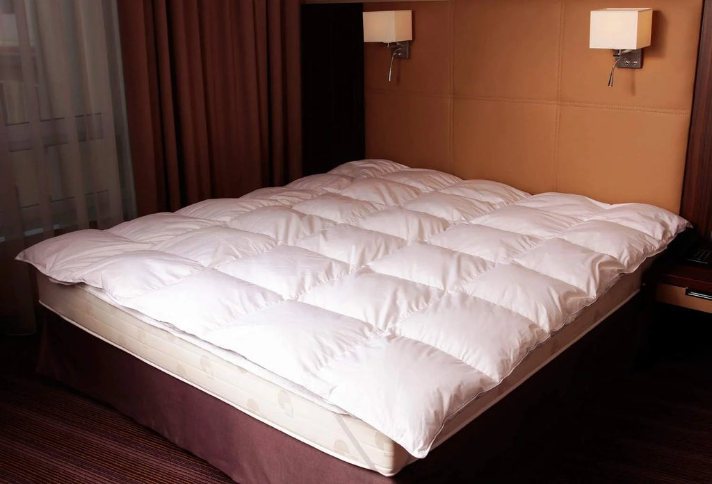 Mayaadi-Home MA87 kołdra puchowa na zimę, kołdra pikowana, 70% puchu, 30% pierza, 200 x 200 cm, 2400 g, bardzo ciepła, bardzo gruba