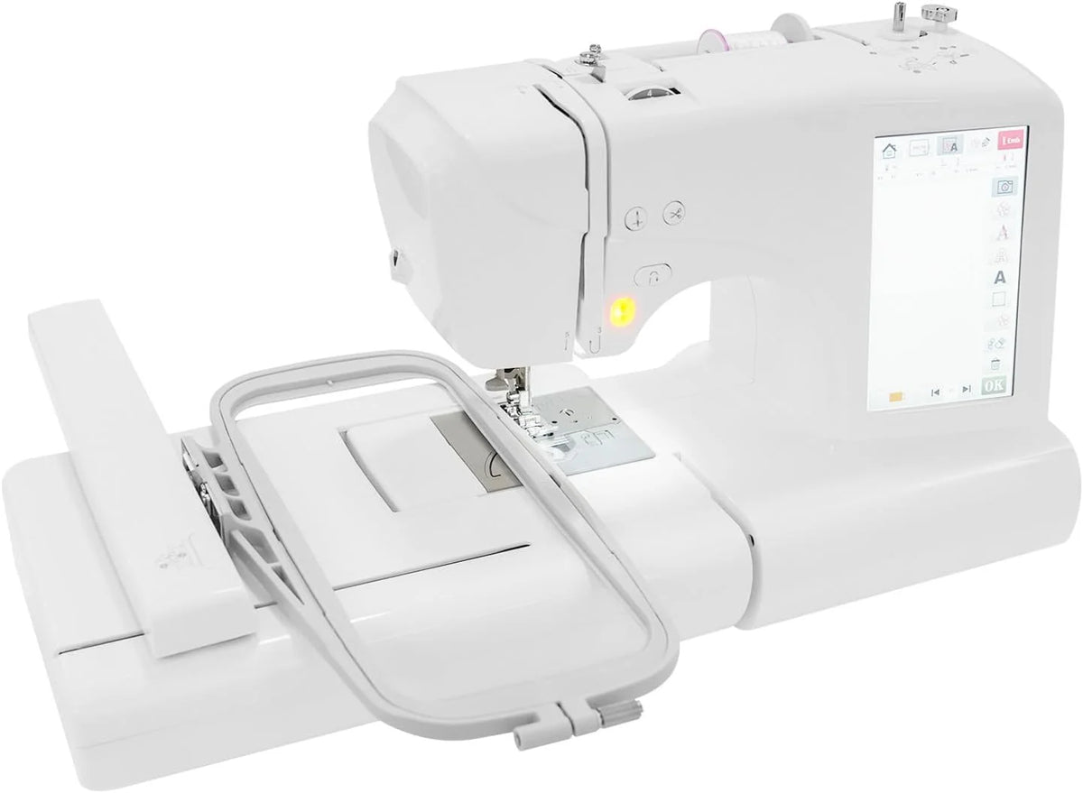 Hafciarka, sterowana komputerowo, maszyna do haftowania i szycia, zakres haftowania 100 x 235 mm, automatyczna maszyna do haftowania z 7-calowym ekranem dotykowym LCD (100-240 V, 50/60 Hz