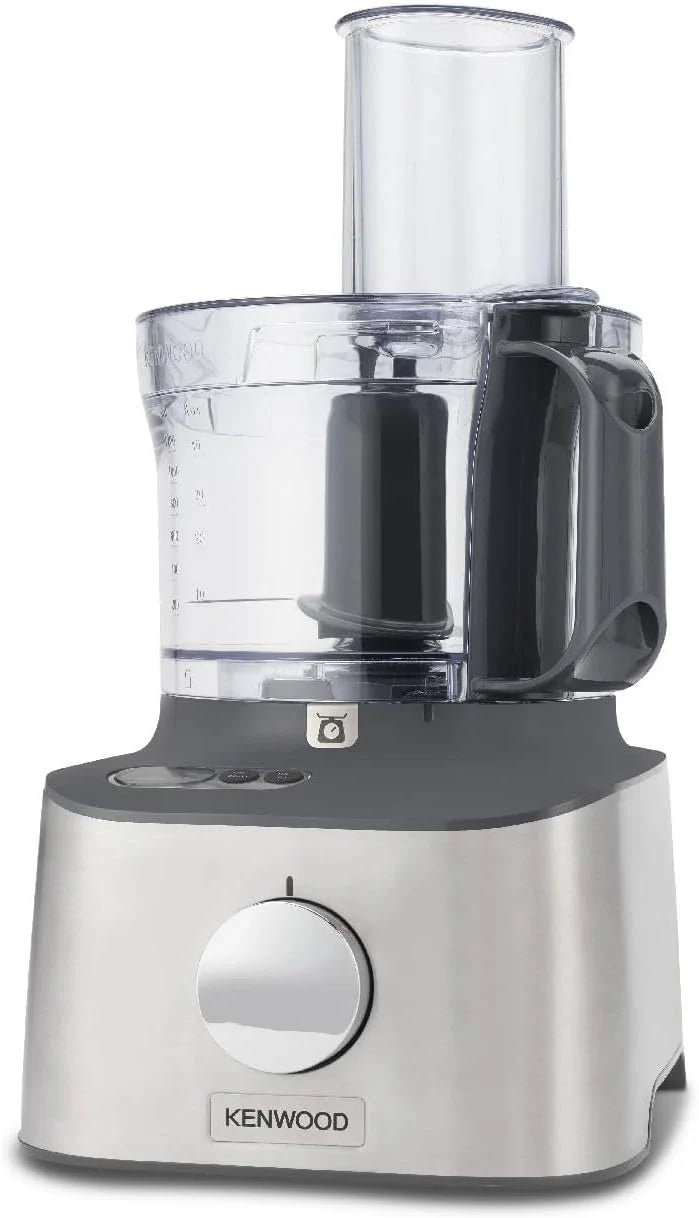 Kenwood MultiPro Compact+ FDM 313SS Kompaktowy robot kuchenny, wydajne urządzenie kuchenne z pojemnikiem roboczym 2,1 l, zintegrowana waga, w zestawie 9 części, metalowa obudowa, 800 W, kolor srebrny