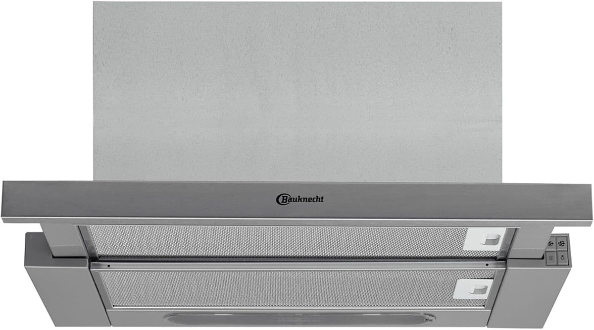 Bauknecht DBAH 65 LM X okap kuchenny płaski klosz / 60 cm/nadaje się do pracy z wywiewem i obiegiem powietrza / 85,8 kWh/LED / 3 poziomy mocy/klasa efektywności energetycznej D