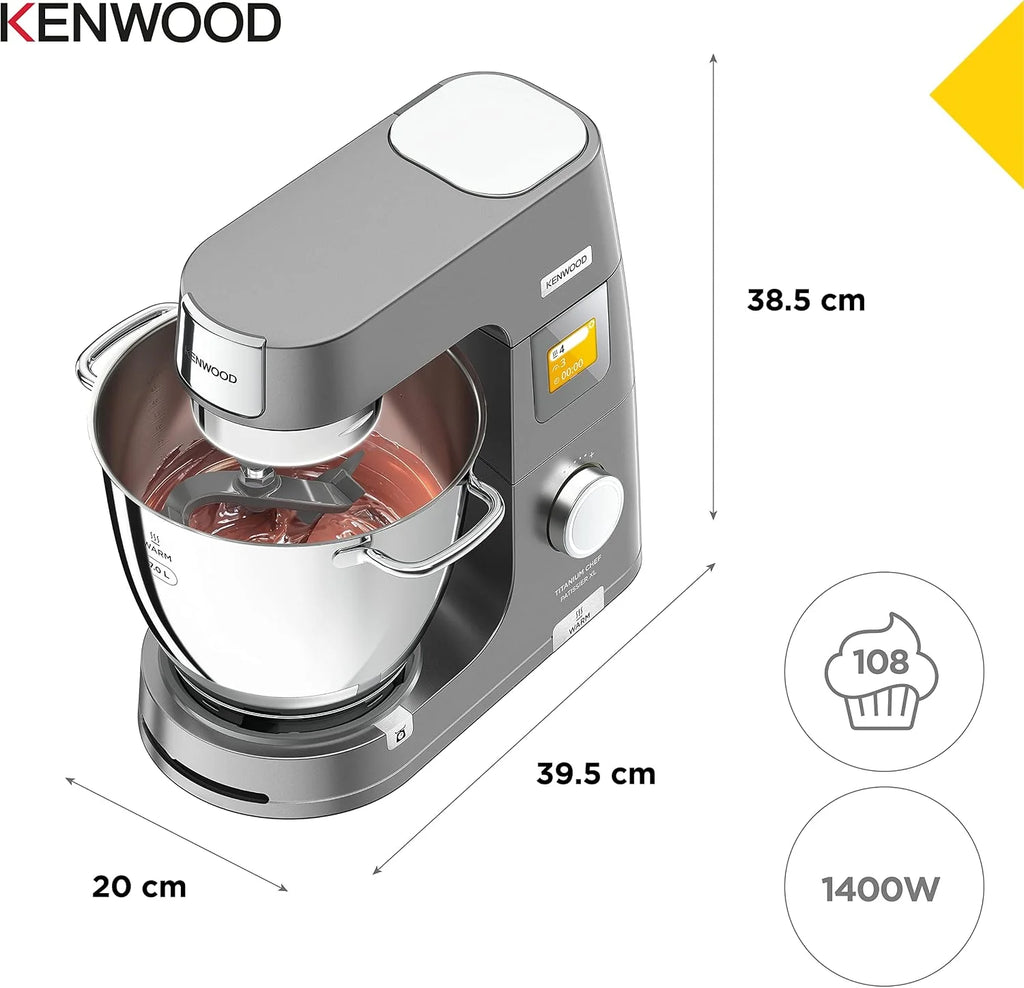 Kenwood Titanium Chef Patissierxl Robot Kuchenny, Srebrny, 1400 W