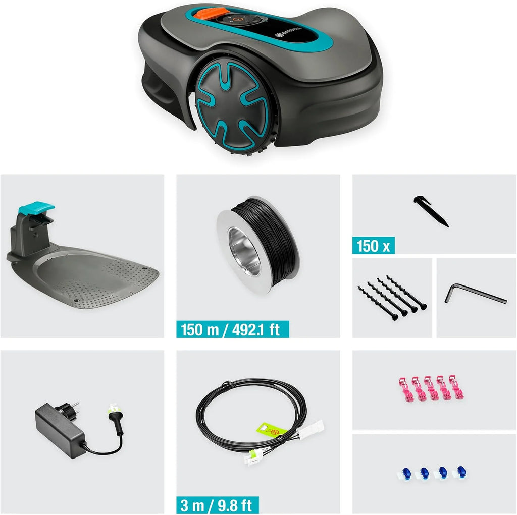 Gardena Robot koszący SILENO minimo 250 m²: inteligentna kosiarka z optymalną łącznością, programowalna przy pomocy aplikacji Gardena Bluetooth®, wersja PL (15201-32)