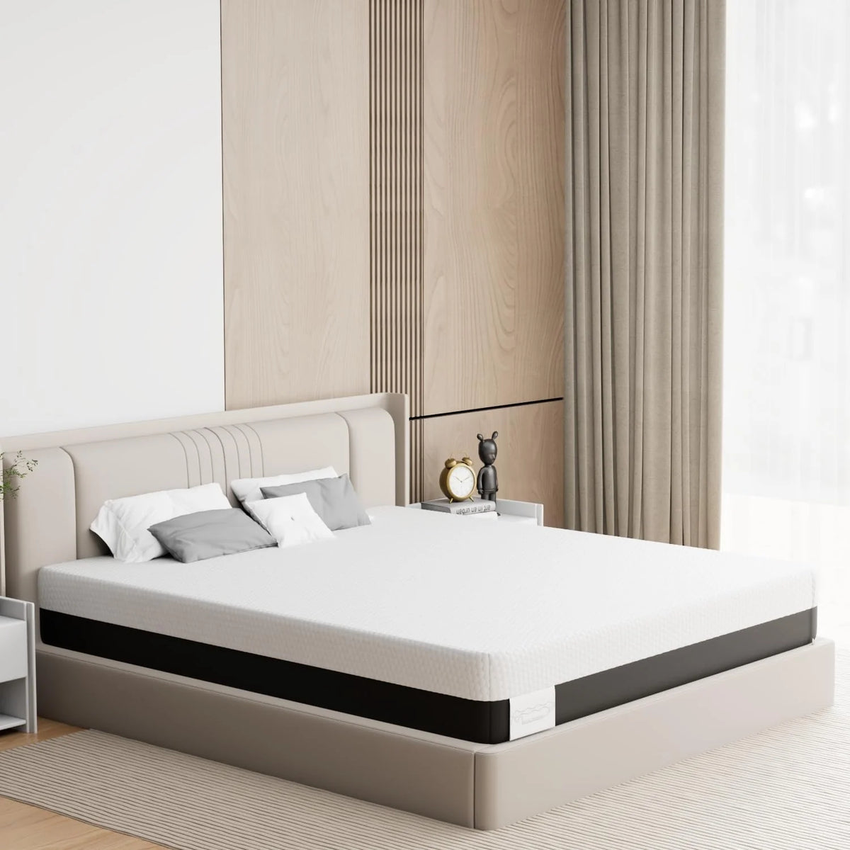 Materac 160 x 200 cm, 26 cm, o stopniu twardości H3, z pianki memory foam, podwójny materac, z zimną pianką, 7 stref, łagodzicielski dla ciała, nadaje się do łóżka