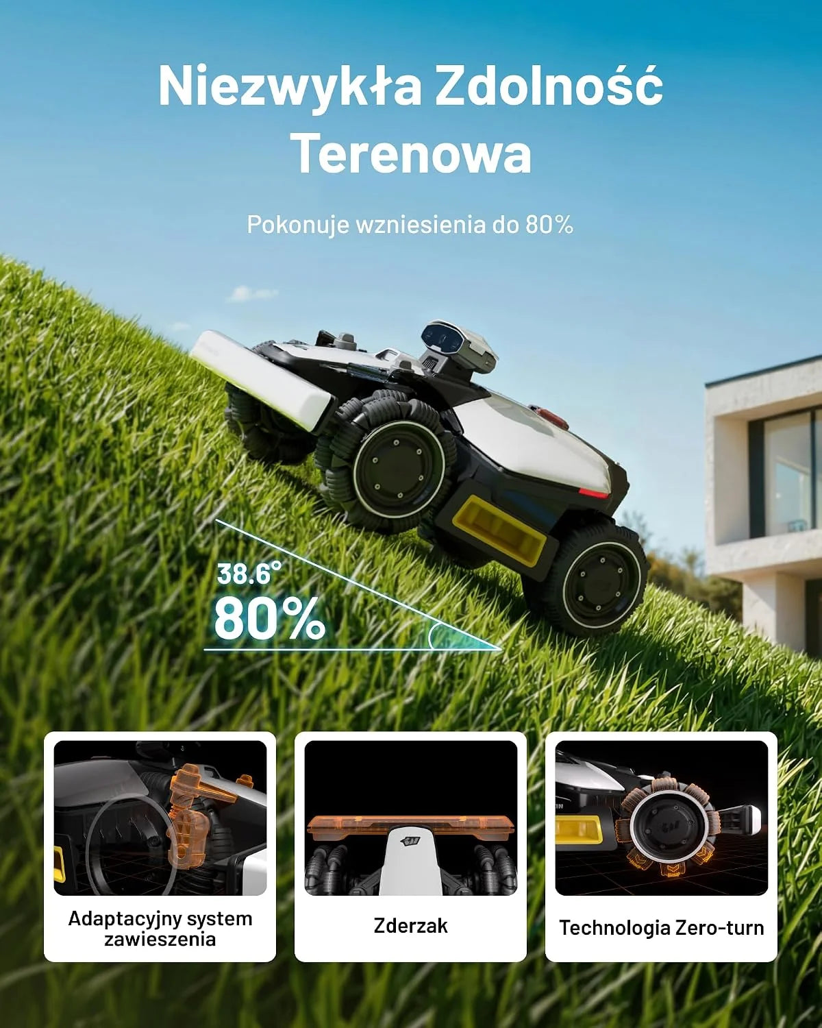 MAMMOTION LUBA Mini 2 AWD 1000 robot koszący bez przewodu, Zalec. 1000 m²