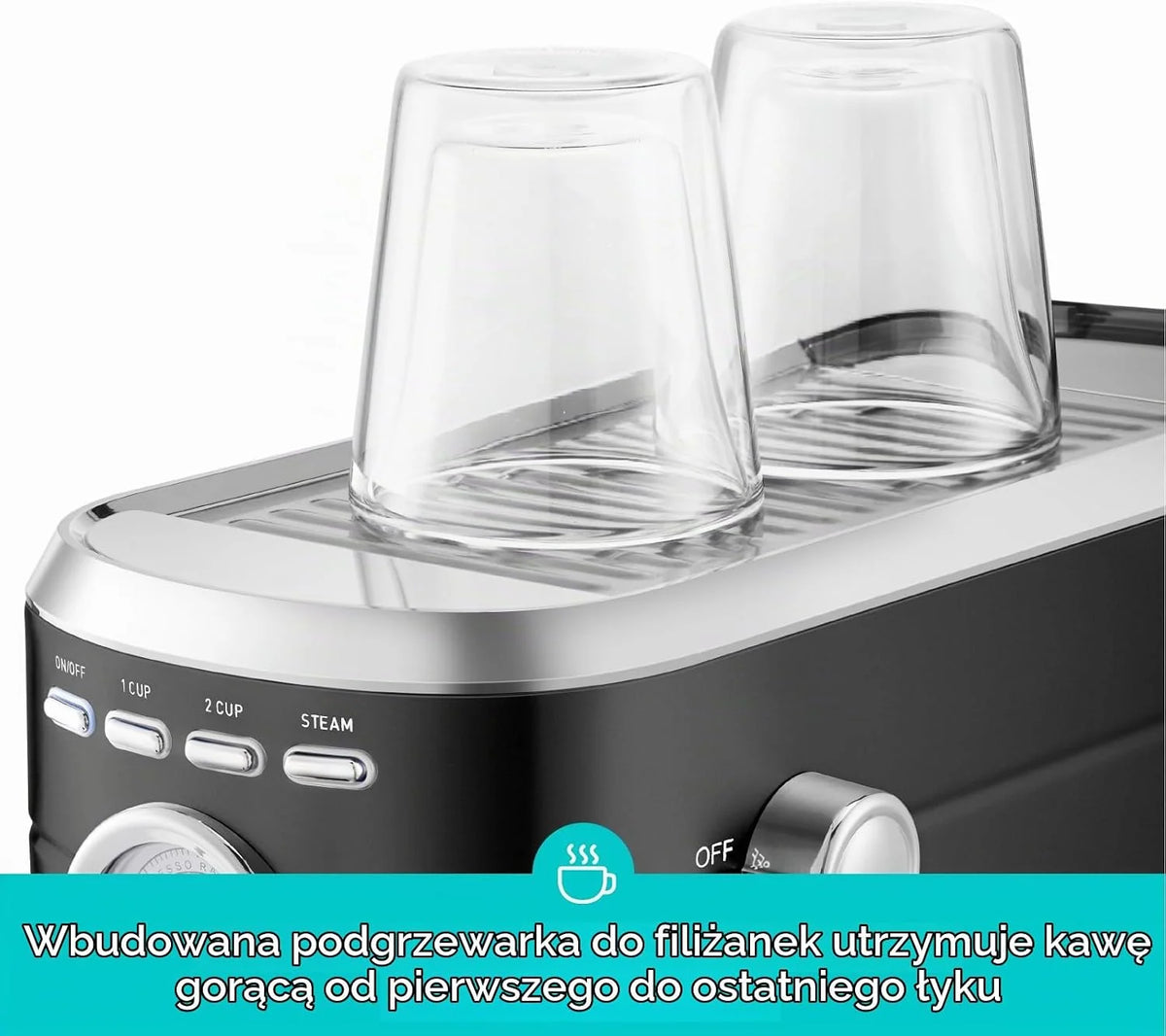 CASABREWS Ekspres do kawy z 20 barami, ekspres do kawy ze stali nierdzewnej ze spieniaczem do mleka, kompaktowy domowy ekspres do cappuccino, ekspres do kawy i