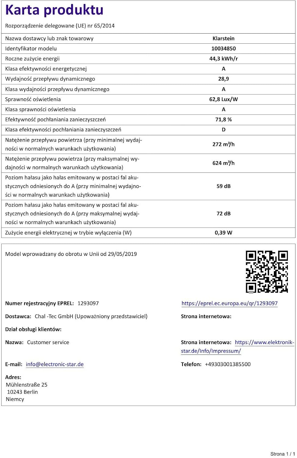 Klarstein Okap kuchenny, Okap wyspowy wiszący, wyciągowy/z recyrkulacją, Nowoczesny z 3 biegami, Timer, Przepływ 624 m³/h, Filtr węglowy, Wydajny wyspowy, Czarny