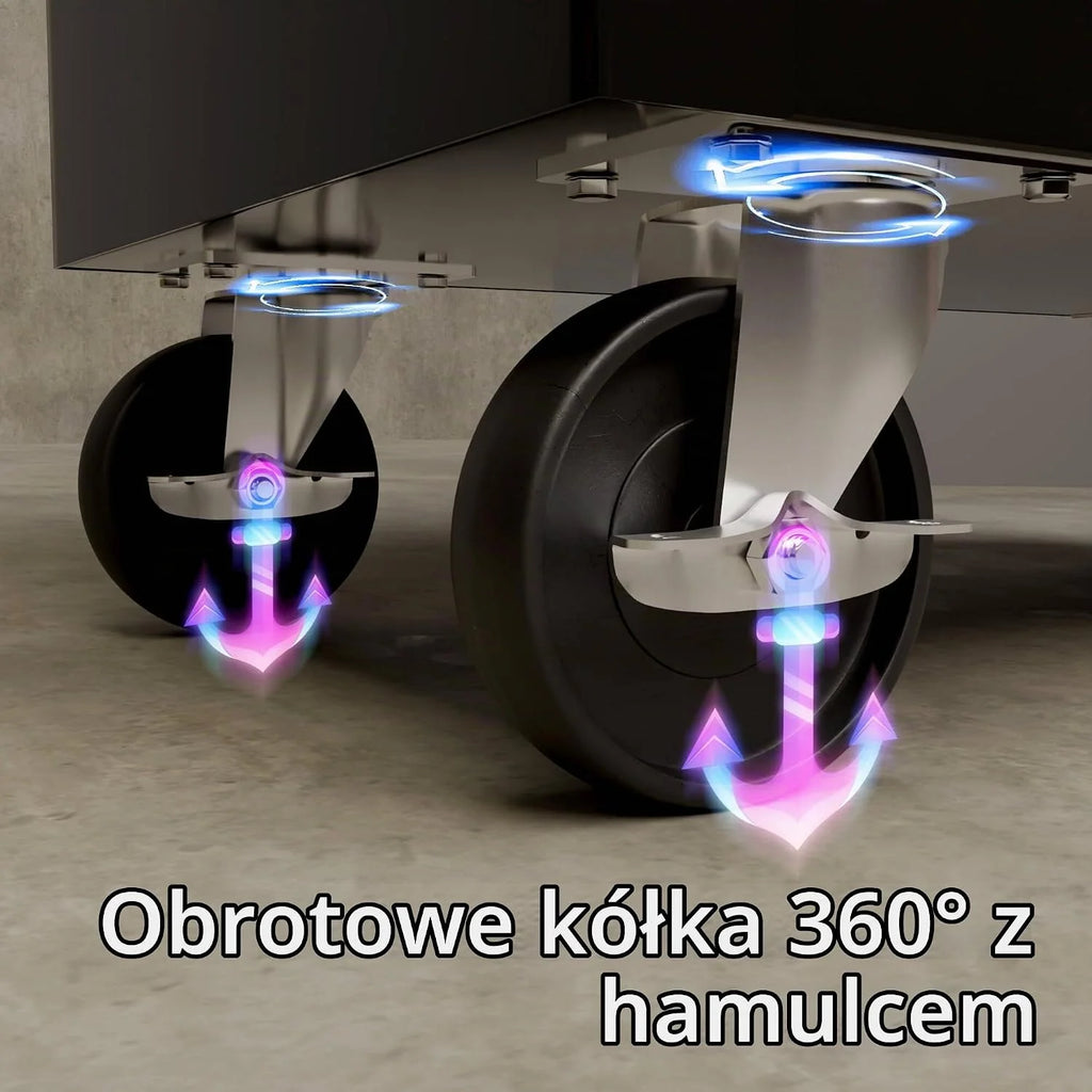 Arebos Wózek warsztatowy z 7 półkami | centralnie zamykany | powłoka antypoślizgowa | koła z hamulcem postojowym |masywny metal | czarny