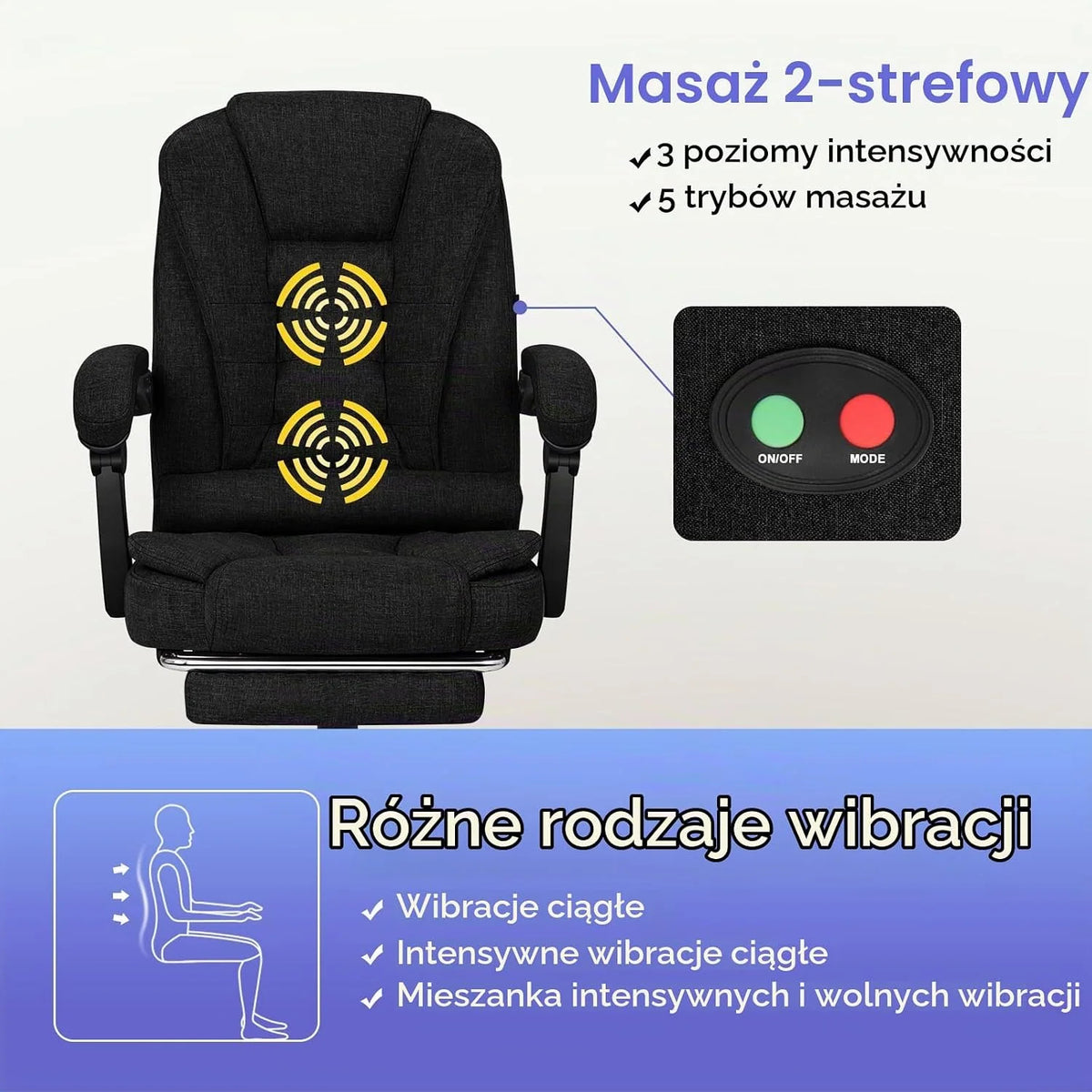 ALFORDSON CHAIR krzesło biurowe, krzesło komputerowe, krzesło gamingowe, obrotowe, do biurka komputerowego, ergonomiczne, wysokie oparcie z podparciem lędźwiowym i kółkami, materiał, czarny