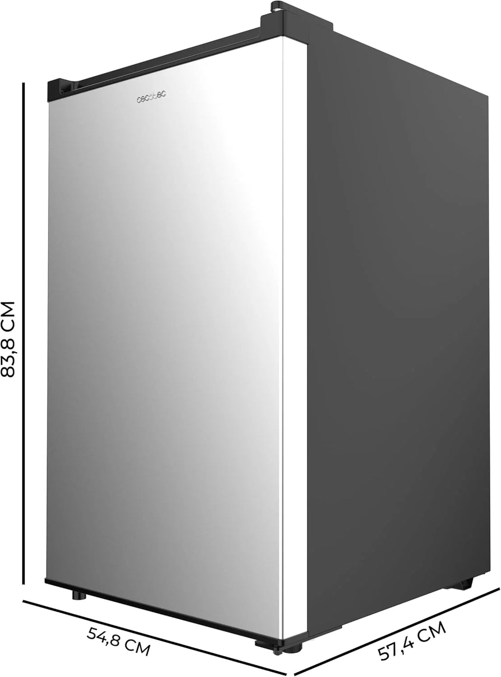 Cecotec Zamrażarka Szafa 97 L Bolero CoolMarket TF 97 Stal nierdzewna. Klasa energetyczna E, Kompaktowa konstrukcja, drzwi odwracalne, 3 szuflady, wymiary 55,1 x 57,5 x 83,5 cm, Kolor nierdzewna