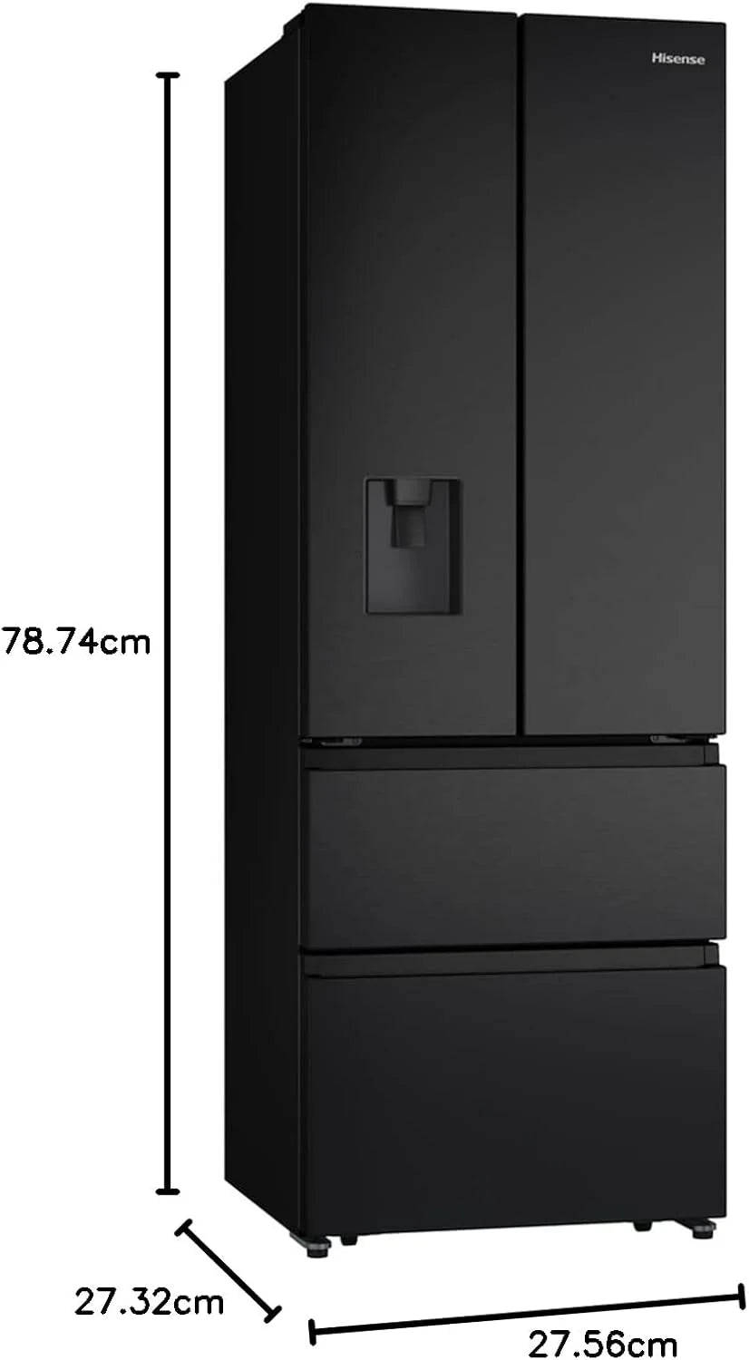 Hisense RF632N4WFE lodówka z zamrażarką, 70 x 200 cm, czarna