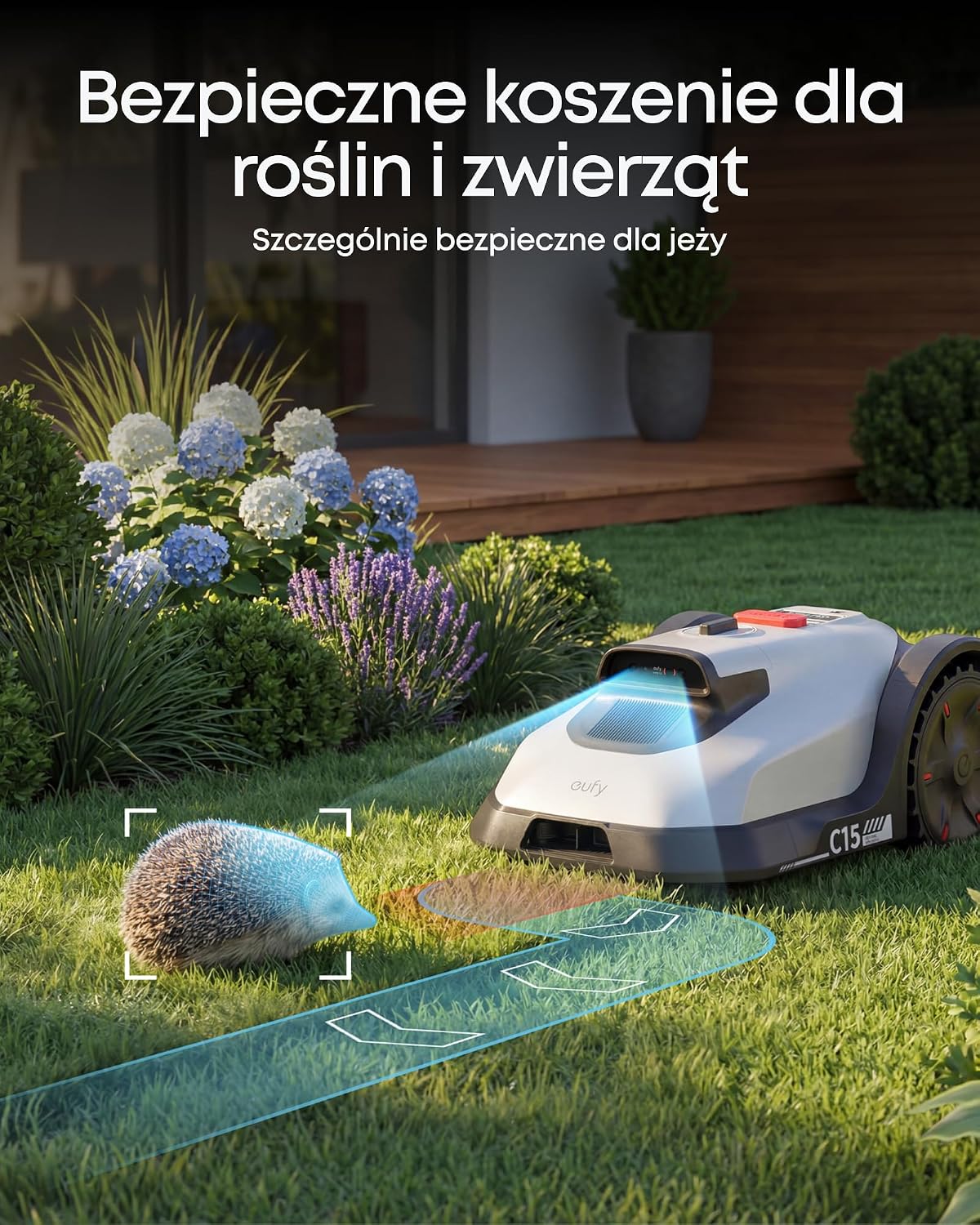 eufy bezprzewodowy robot koszący C15, bez RTK, mapowanie, kamera AI