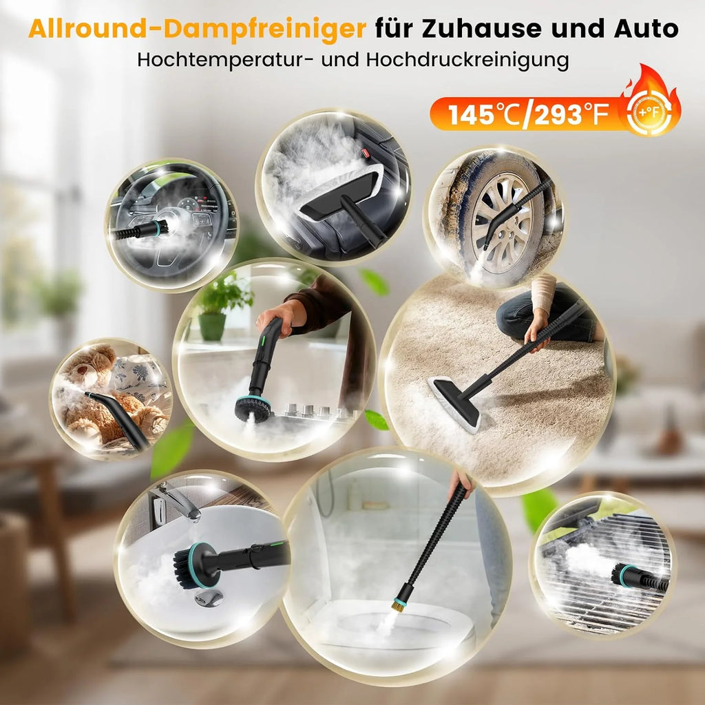 Granarbol 1800 ml – 2500 W myjka parowa, ogrzewanie 8 s, 275°F/145°C, usuwa