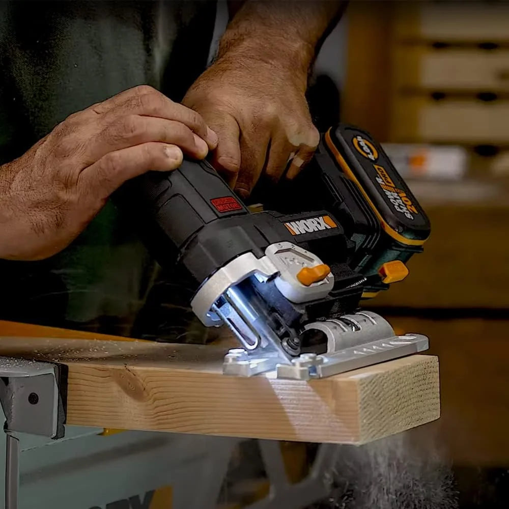 WORX Nitro WX542 akumulatorowa wyrzynarka wahadłowa 20 V, silnik bezszczotkowy, profesjonalna wyrzynarka z adapterem ssącym, idealna również do cięcia ukośnego, kompatybilna z PowerShare, z