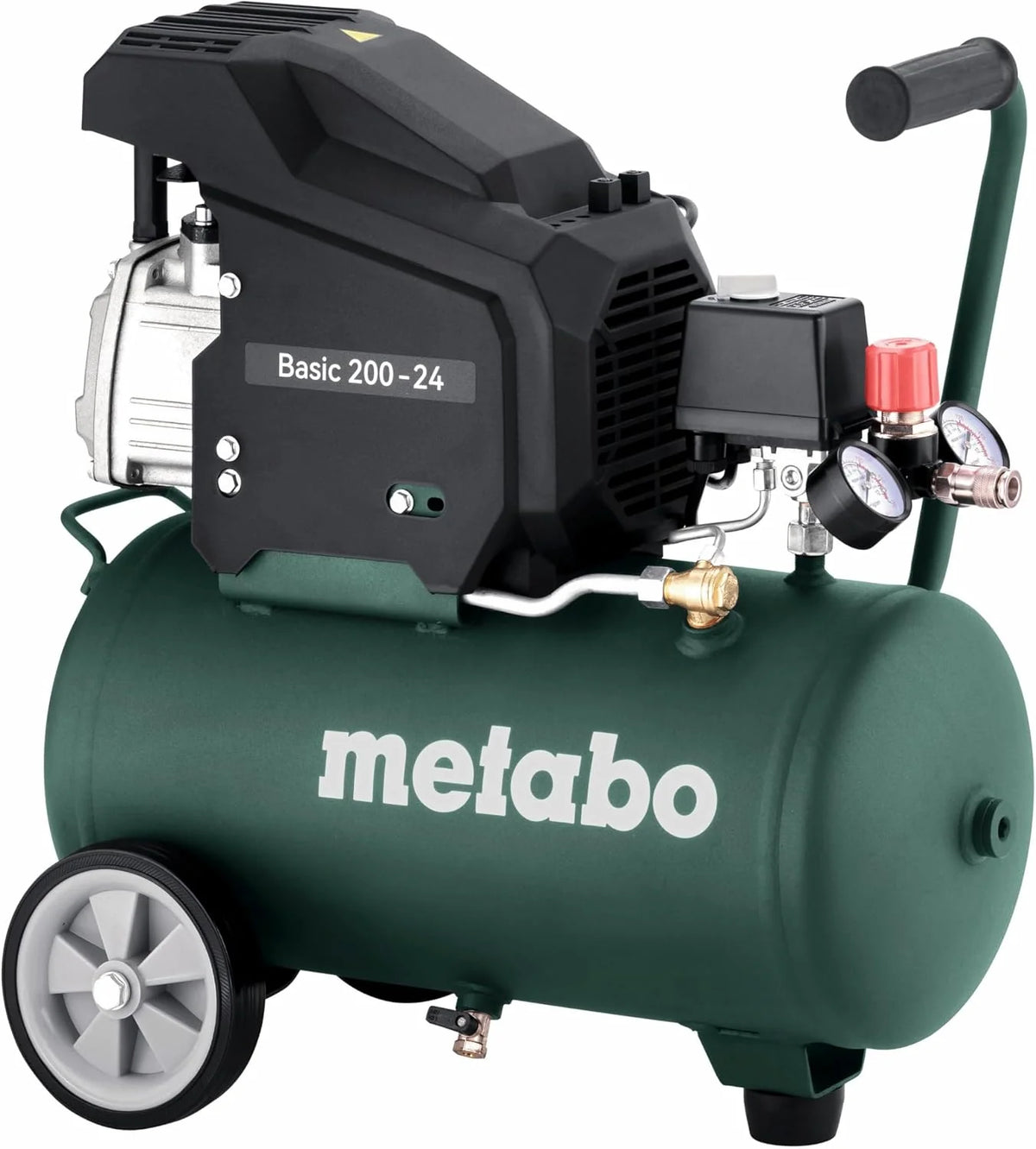Metabo Mega 700-90 D kompresor (11 bar, 4 kW, ilość dostawy 450 l/min, rozmiar kotła 90 l, gumowane koła, kółka skrętne, akcesoria warsztatowe) 601522000