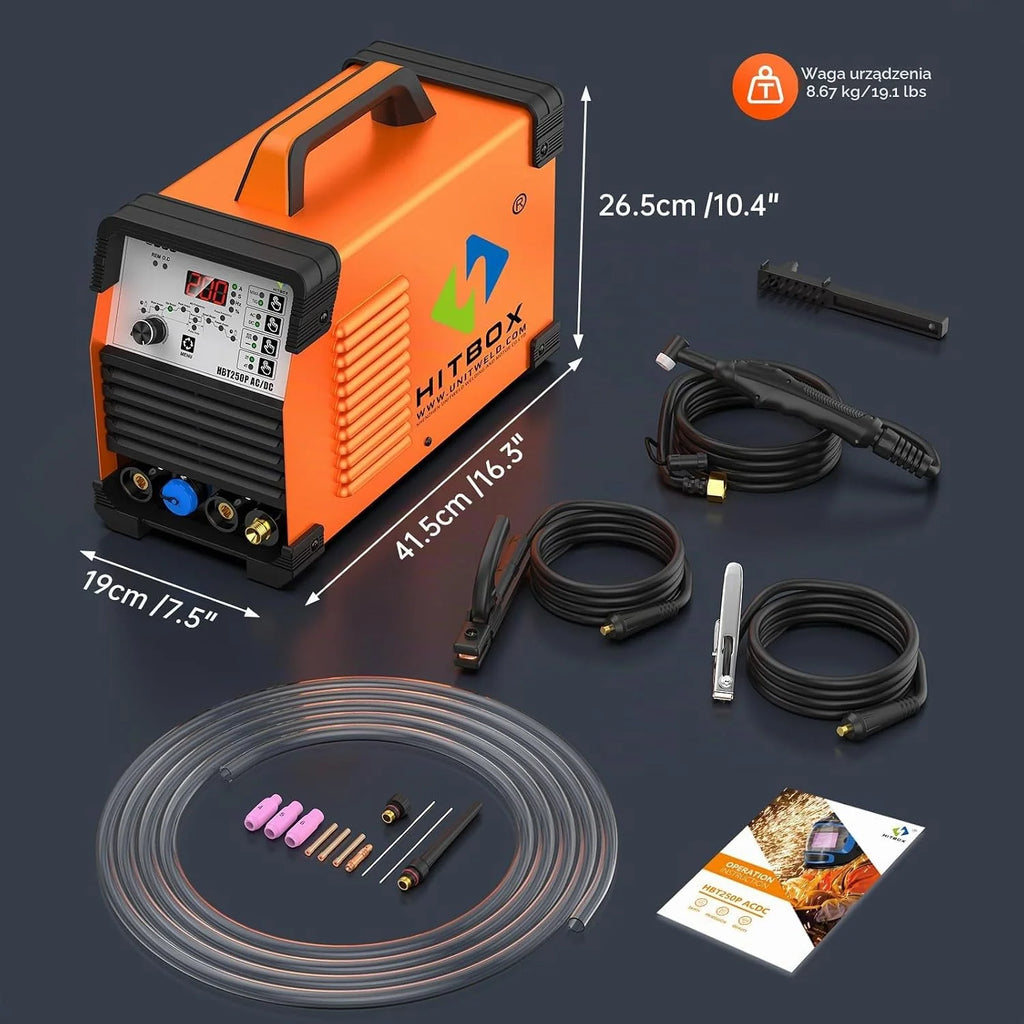 HITBOX Spawarka TIG AC/DC 200A 6‑w‑1, Z Impulsem