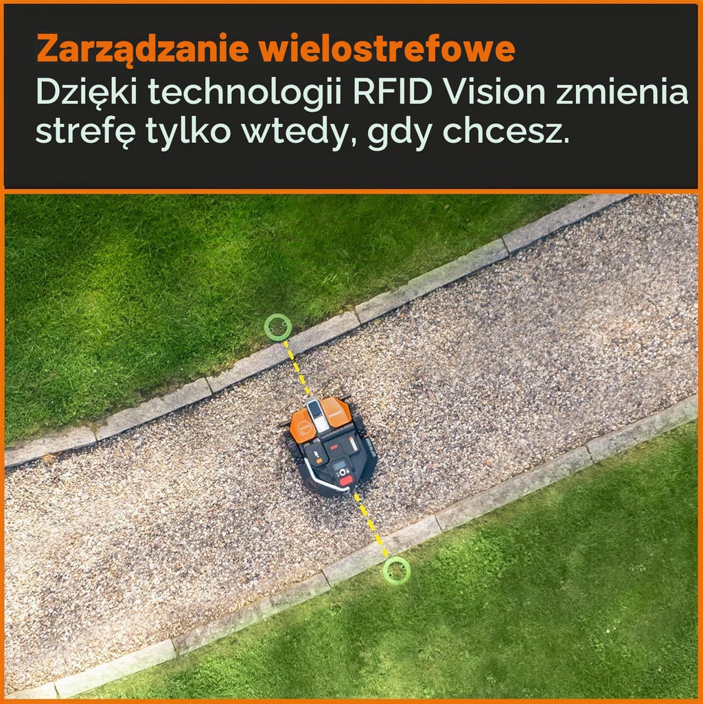 Worx Landroid Vision Robot Koszący, Czarny/Pomarańczowy, 1300 m²