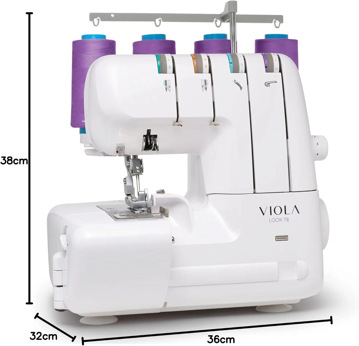 VIOLA Look T8 Maszyna do cięcia i szycia z mechanizmem różnicowym dla początkujących, Overlock z 12 punktami do szycia wszystkich rodzajów tkanin, profesjonalne szycie
