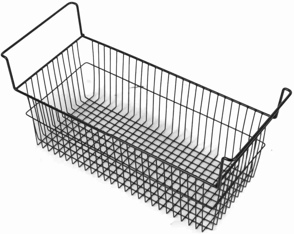 Yosoo Health Gear Pojemniki do Zamrażarki Skrzyniowej, Zestaw 2 Koszy do Głębokiego Zamrażania z Drutu Stalowego, Stojak Przechowywania Pokryty PE, Czarne Metalowe Kosze Druciane Zamrażarek, Lodówek