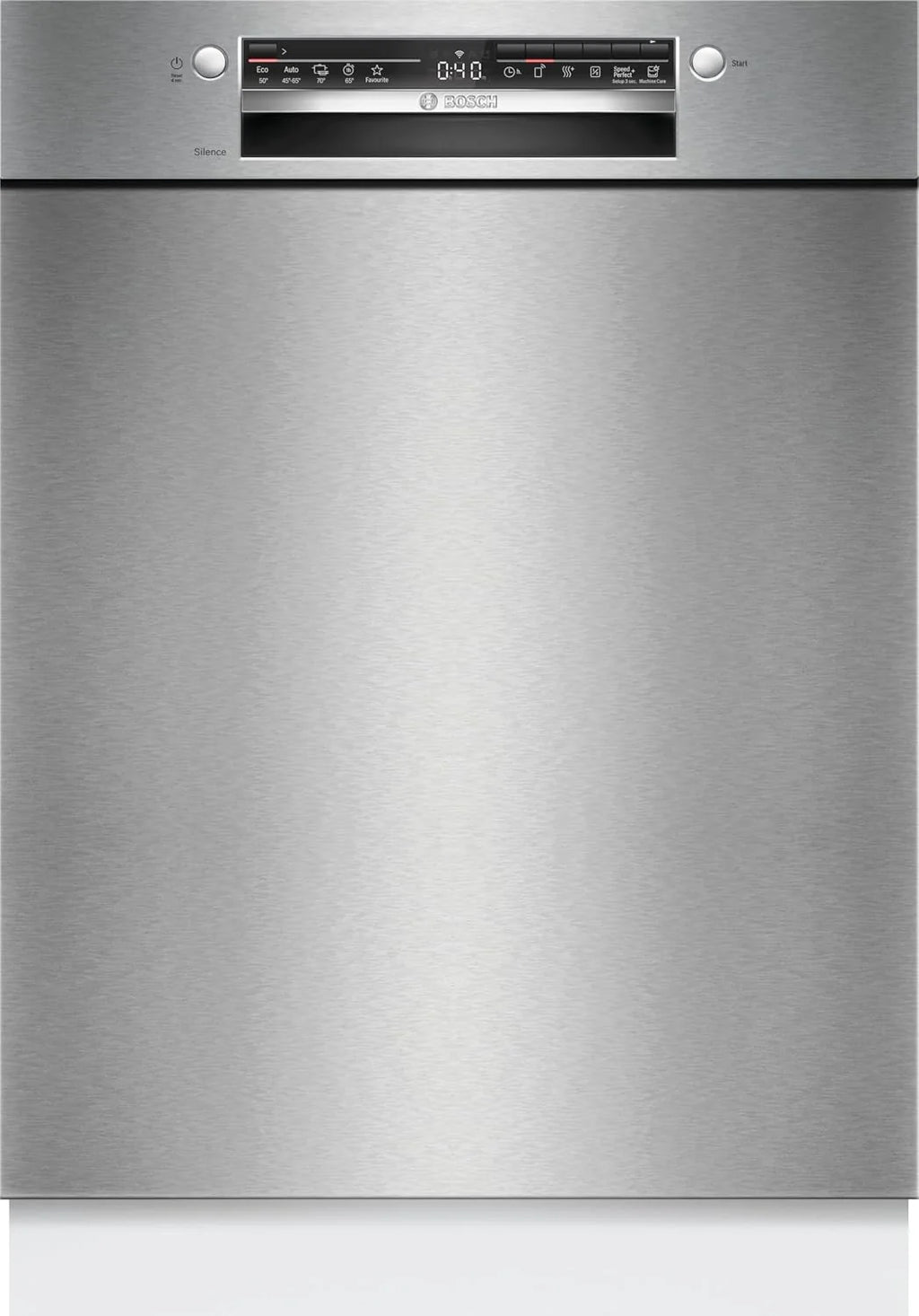 Bosch SMU2HTS08E seria 2, zmywarka do zabudowy, 60 cm, Smart Start, poziom higieny dla Eco 50°C i intensywny 70°C, AquaStop, program do pobrania, Silence on żądanie, Home Connect, stal szczotkowana