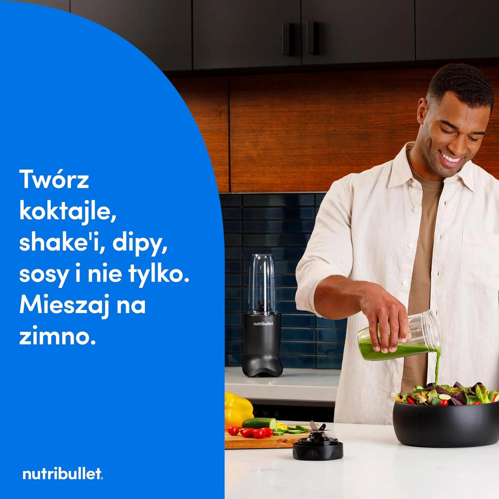 Nutribullet 1000, Blender Elektryczny, Rozdrabniacz, Blender Wielofunkcyjny, Moc 1000 W, Szklanka 900 Ml W Tritan Renew, Cichy i Intuicyjny, Dotykowy i Podświetlany Interfejs