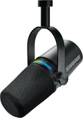 Shure Mikrofon MV7i Smart Podcast + Wbudowany Interfejs Audio – Zestaw Sprzętu z 2 Kanałami dla Podwójnych Mikrofonów XLR lub Mikrofon + Instrumenty XLR - Bezpośrednie Połączenie USB-C z PC/Telefonem