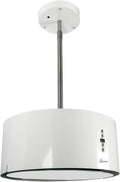 Okap wyspowy Gurari GCH I 237, okap z recyrkulacją, okap wyspowy 50 cm, okap sufitowy, 860 m³/h, biały, 3 stopnie, oświetlenie LED, timer, w zestawie zestaw do recyrkulacji