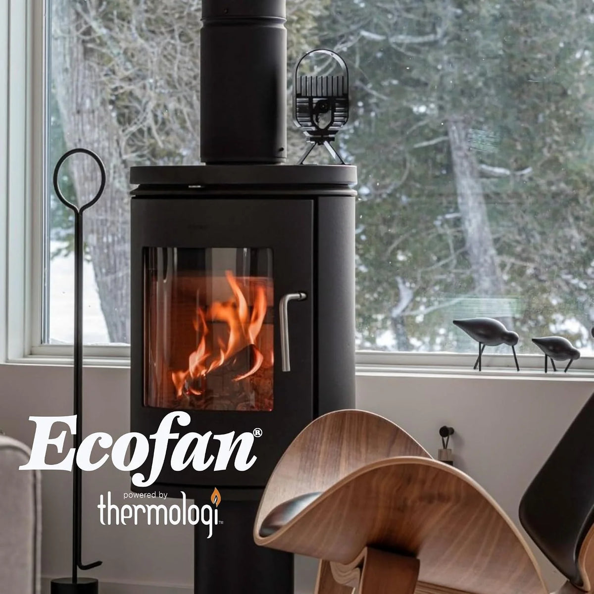Ecofan Wentylator grzewczy AirDeco I – wydajny, nowoczesny design, technologia niskiej temperatury początkowej, idealny do pieców na drewno, gaz, pellet i steatyt - efektywnie cyrkuluje ciepłe