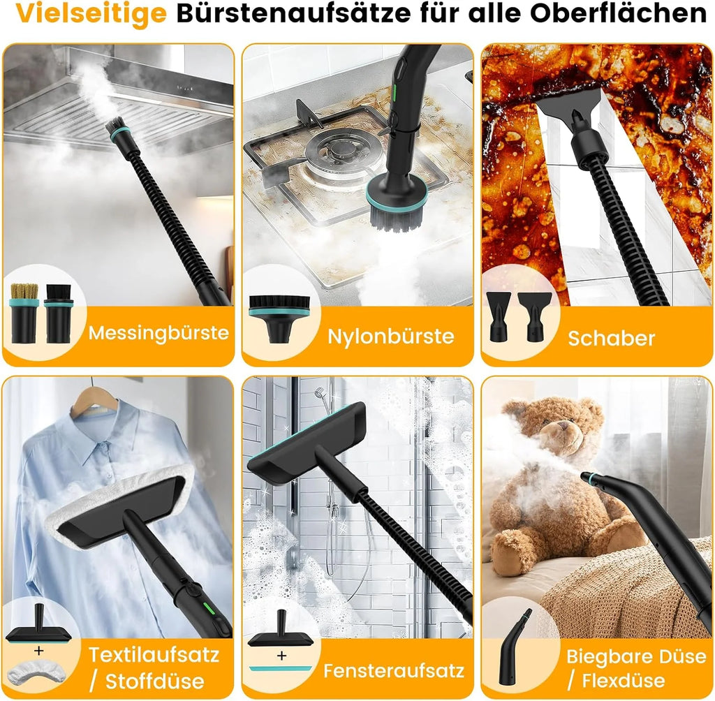 Granarbol 1800 ml – 2500 W myjka parowa, ogrzewanie 8 s, 275°F/145°C, usuwa