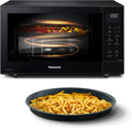 Panasonic NN-CT56RBEPG 27 l kuchenka mikrofalowa kombi 4 w 1 z Airfryer, inwerter 1000 W, 19 automatycznych programów, grill konwekcyjny, oszczędność miejsca, smukła konstrukcja, czarna