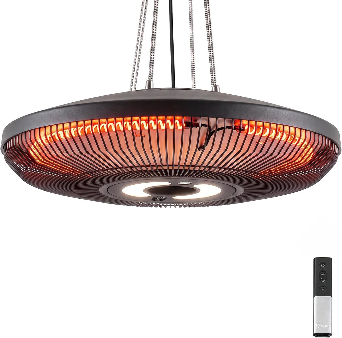 Outsunny Wiszący promiennik podczerwieni 2000 W z włókna węglowego
