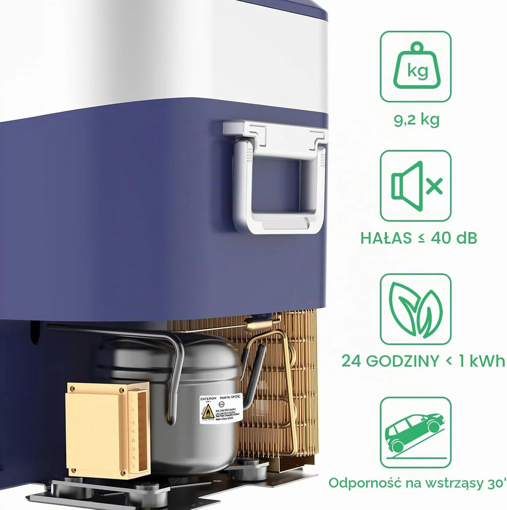 BINGI przenośna lodówka samochodowa 22 l, 12/24 V DC i 230 V AC, mini zamrażarka do samochodu, ciężarówki, na kemping, do domu (15°C do -18℃)