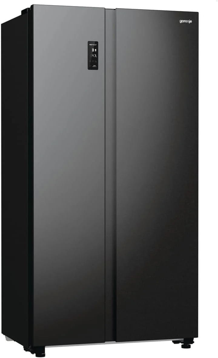 Gorenje NRR 9185 EABXL Side by Side lodówko-zamrażarka, Made in Europe, EEK E, NoFrostPlus, kompresor inwerterowy, Crisp Zone, ConvertActive Zone, FastFreeze, 178,6 cm, czarna