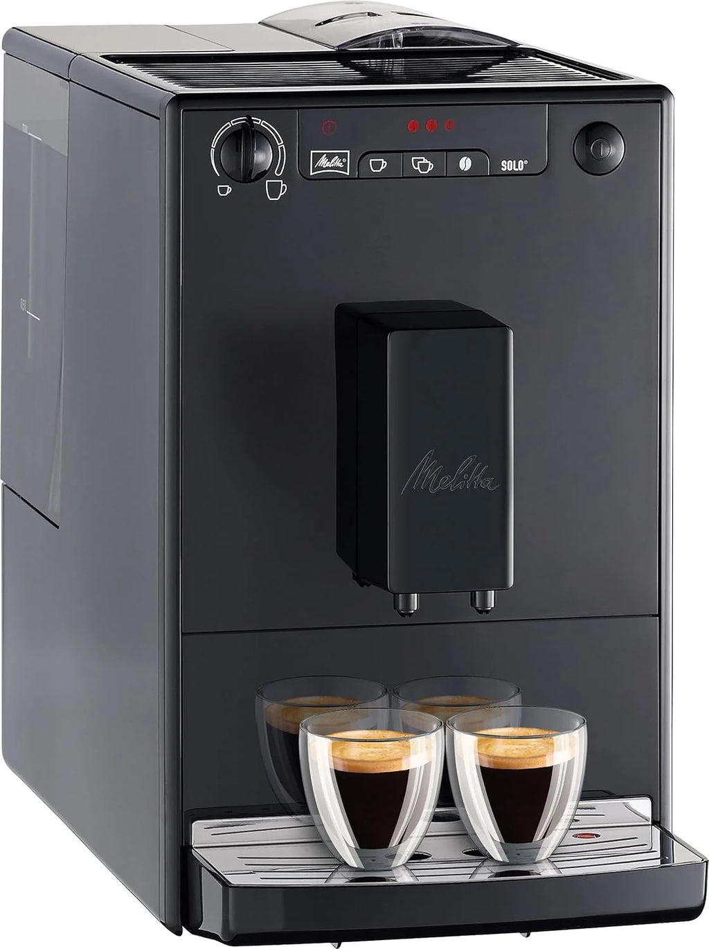 Melitta E 950-222 Caffeo Solo Automatyczny Ekspres do Kawy, 1400 W, 1,2 Litra, Czarny/Srebrny