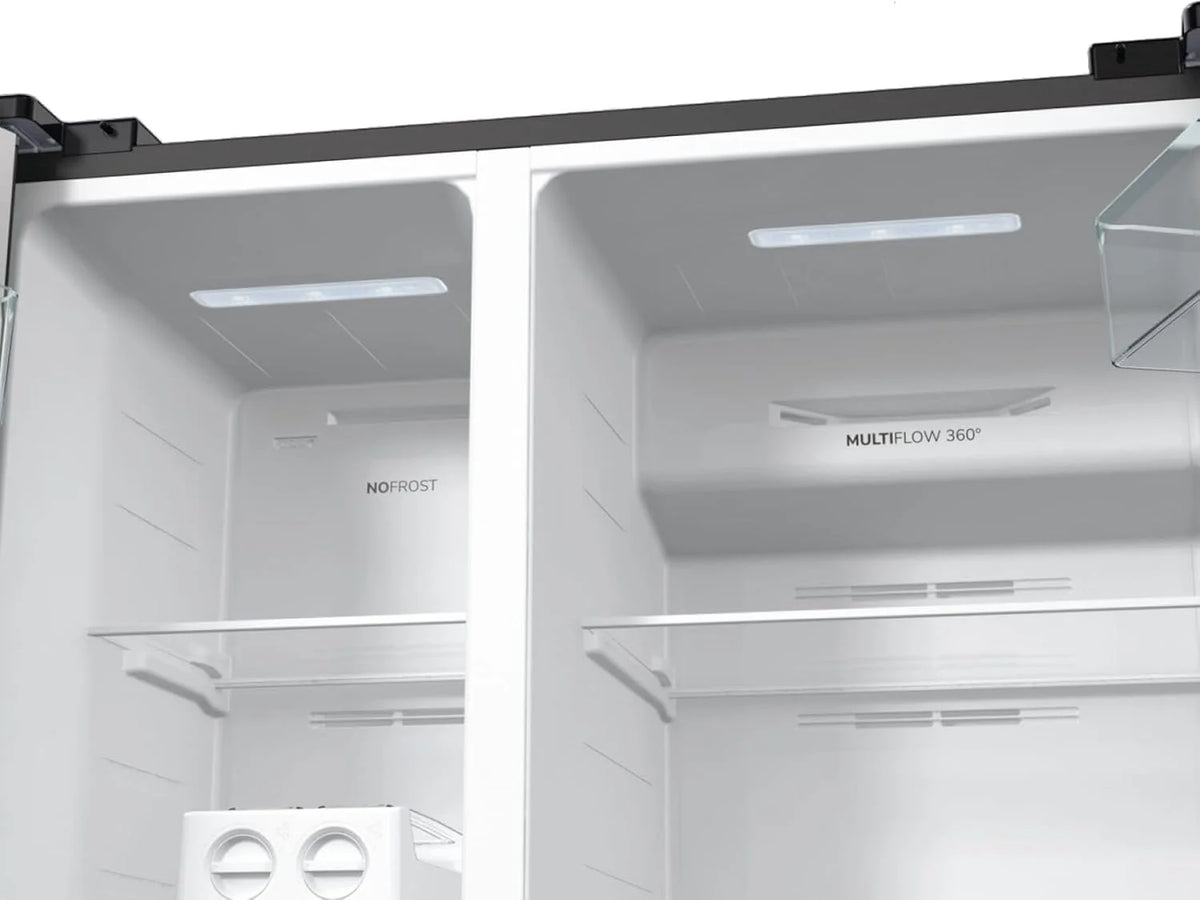 Gorenje NRR 9185 EABXL Side by Side lodówko-zamrażarka, Made in Europe, EEK E, NoFrostPlus, kompresor inwerterowy, Crisp Zone, ConvertActive Zone, FastFreeze, 178,6 cm, czarna