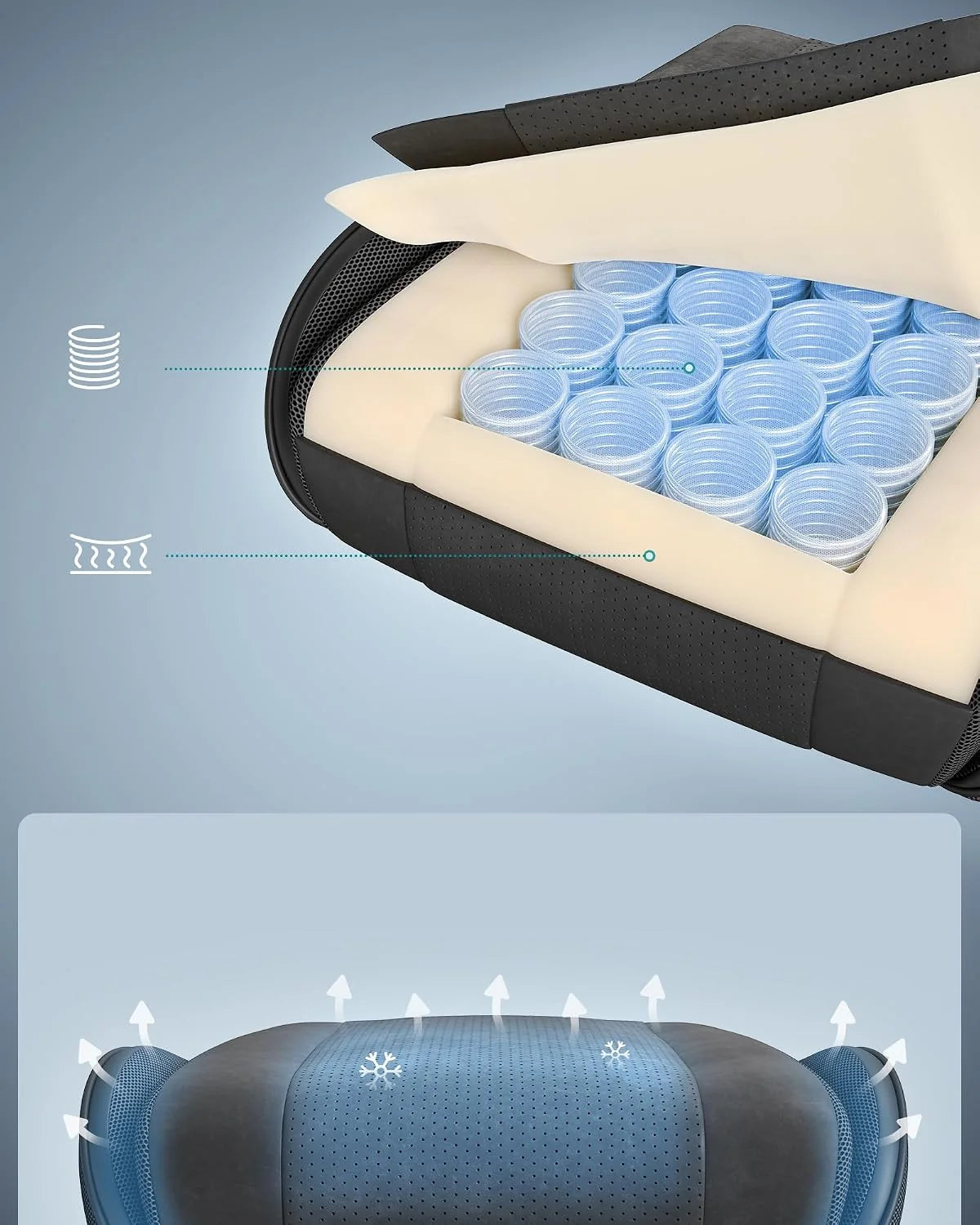 SONGMICS Fotel gamingowy, krzesło biurowe, ergonomiczny, podnóżek
