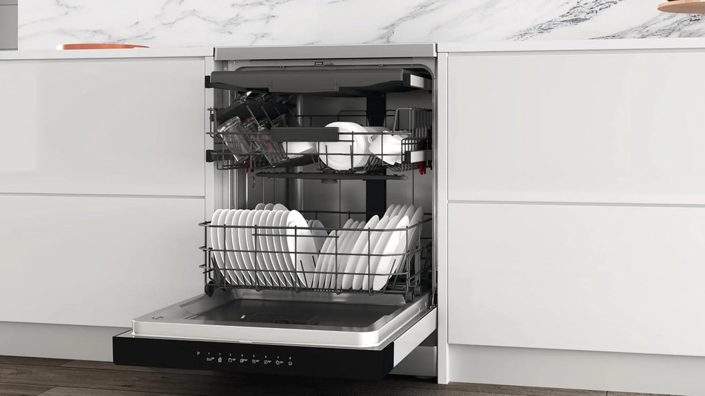Whirlpool WH4FFA14BN6X - zmywarka wolnostojąca, 14 koców, klasa A, 6. zmysł, wielostrefowy, trzeci kosz, NaturalDry