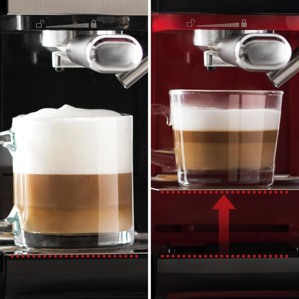 Breville Ekspres do kawy Kolbowy PrimaLatte II VCF108X, 19 Bar, Zintegrowany automatyczny spieniacz do mleka, wyjmowany pojemnik na mleko, Srebrny