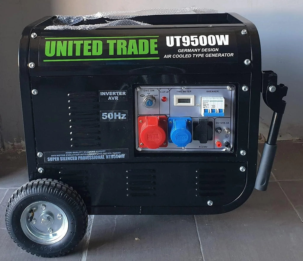 UNITED TRADE Generator wybuchowy / agregat prądotwórczy / generator prądu HP 6,5 rozrusznik elektryczny z kluczem i pilotem zdalnego sterowania - TRIFASE