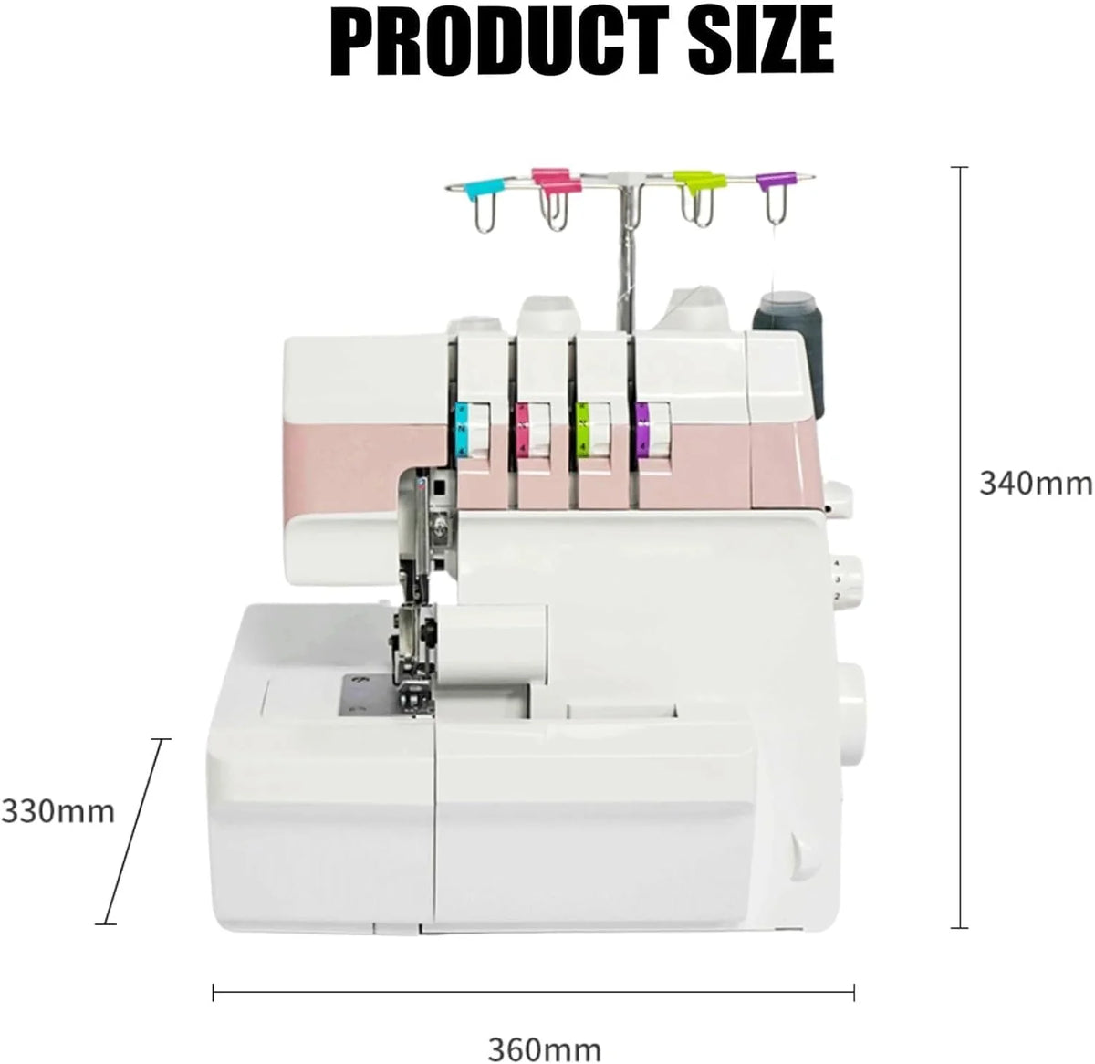 Wszechstronny 2-3-4 nici Heavy Duty Coverstitch & Overlock Serger, z pułapką wykończeniową i zatrzaskowymi stopkami, regulowany miernik ściegu dla początkujących i profesjonalistów