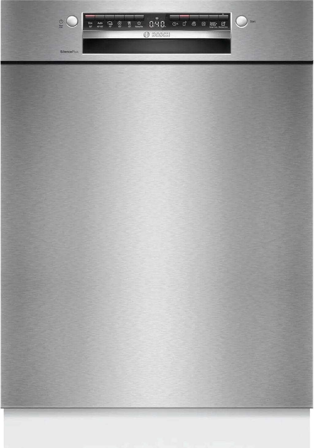 Bosch SMU4EVS08E, seria 4, inteligentna zmywarka do naczyń 60 cm, szuflada na sztućce, zmywarka z asystentem programu, wyjątkowo cicha, górny kosz z regulacją wysokości, automatyczne otwieranie drzwi