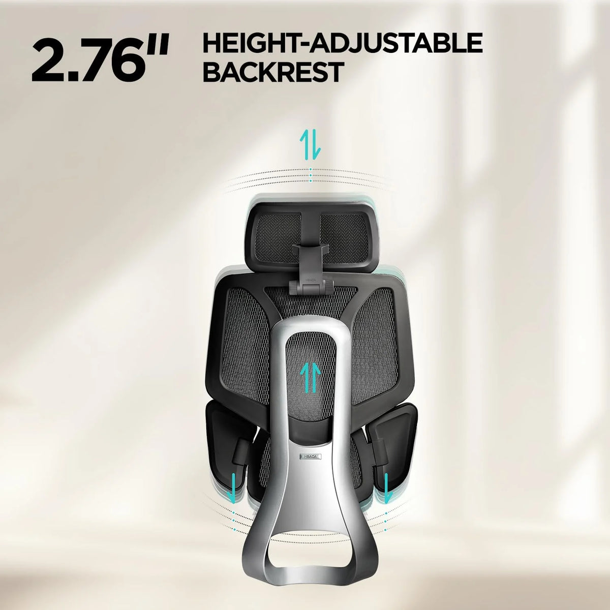Hbada E3 Air Ergonomiczny Fotel Biurowy – Dynamiczne Wsparcie Lędźwiowe 3-Strefowe, Regulowany Zagłówek 3D, Regulowane Podłokietniki 3D, Obrotowy, Bez Podnóżka, Czarny