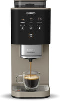 Krups Coffee Crush SA402AE0 Ekspres do kawy ciśnieniowy kolbowy z młynkiem, młynek ze stali nierdzewnej, tylko 15 cm szerokości, inteligentny panel sterowania, ciśnienie 15 barów