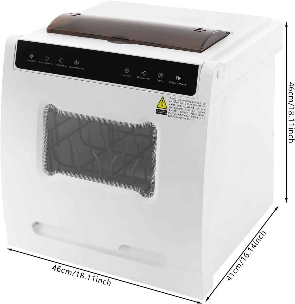 Wolnostojąca zmywarka 1100 W 52 dB zmywarka stołowa 220 V wielofunkcyjna obsługa ekranu dotykowego zmywarka 360° podwójne ramiona natryskowe wolnostojąca zmywarka stołowa 4-6 nakryć