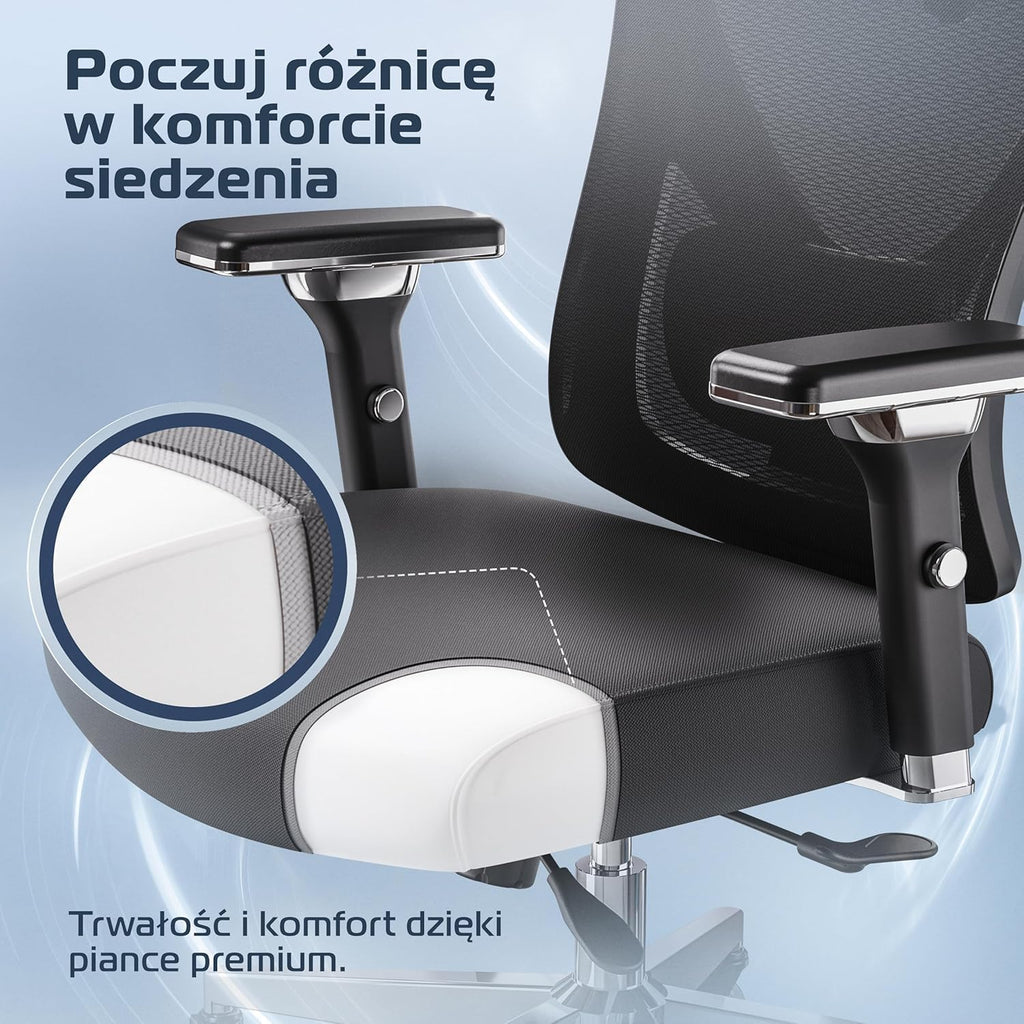 CLOUVOU CleverSeat Ergonomiczne krzesło biurowe [NR 1 W RANKINGU]