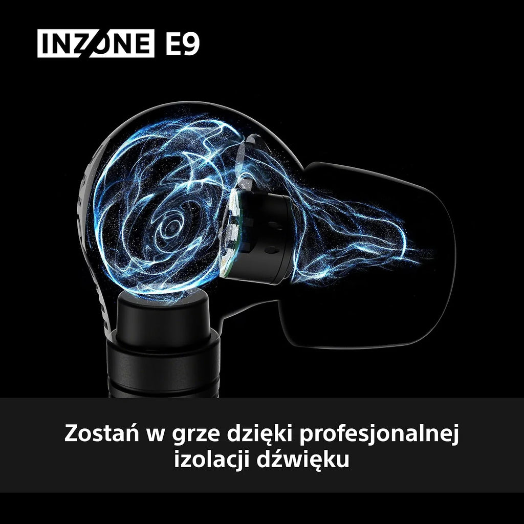Sony INZONE E9 Słuchawki douszne gamingowe - dostrojone z Fnatic, lekkie, izolacja dźwięku, regulowany korektor, USB-C Audio Box, kabel 1,8 m, futerał, strumieniowanie z PC - czarne