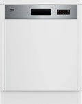 Beko BDSN15430X b300 zmywarka do zabudowy częściowo zintegrowana 60 cm, na 14 nakryć wymiarowych, 3 poziomy zmywania, 4 temperatury, 5 programów, połowa załadunku, automatyczne otwieranie drzwi,