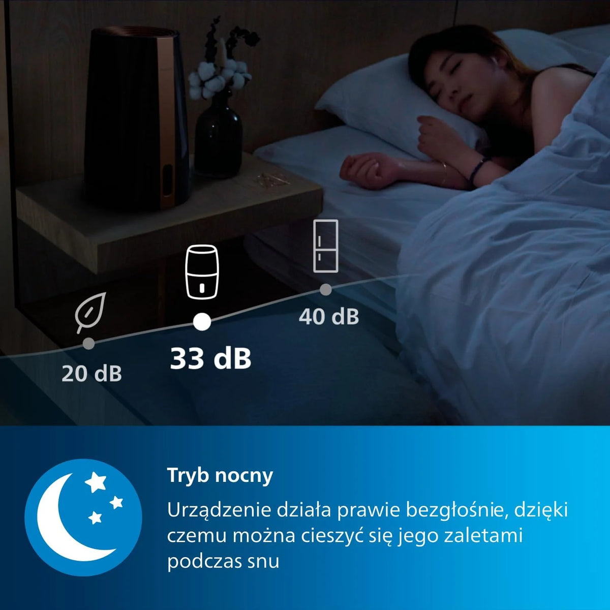 Philips Nawilżacz Ewaporacyjny serii 3000, do 45 m², NanoCloud, 3 l, Czarny