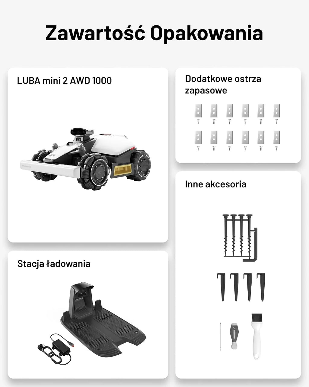 MAMMOTION LUBA Mini 2 AWD 1000 robot koszący bez przewodu, Zalec. 1000 m²