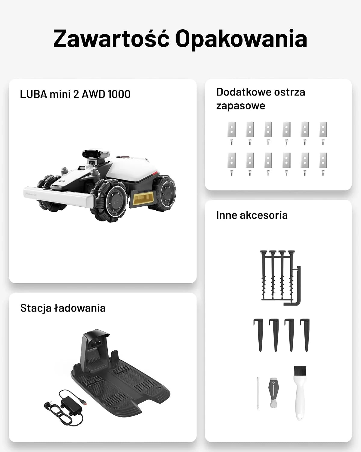 MAMMOTION LUBA Mini 2 AWD 1000 robot koszący bez przewodu, Zalec. 1000 m²