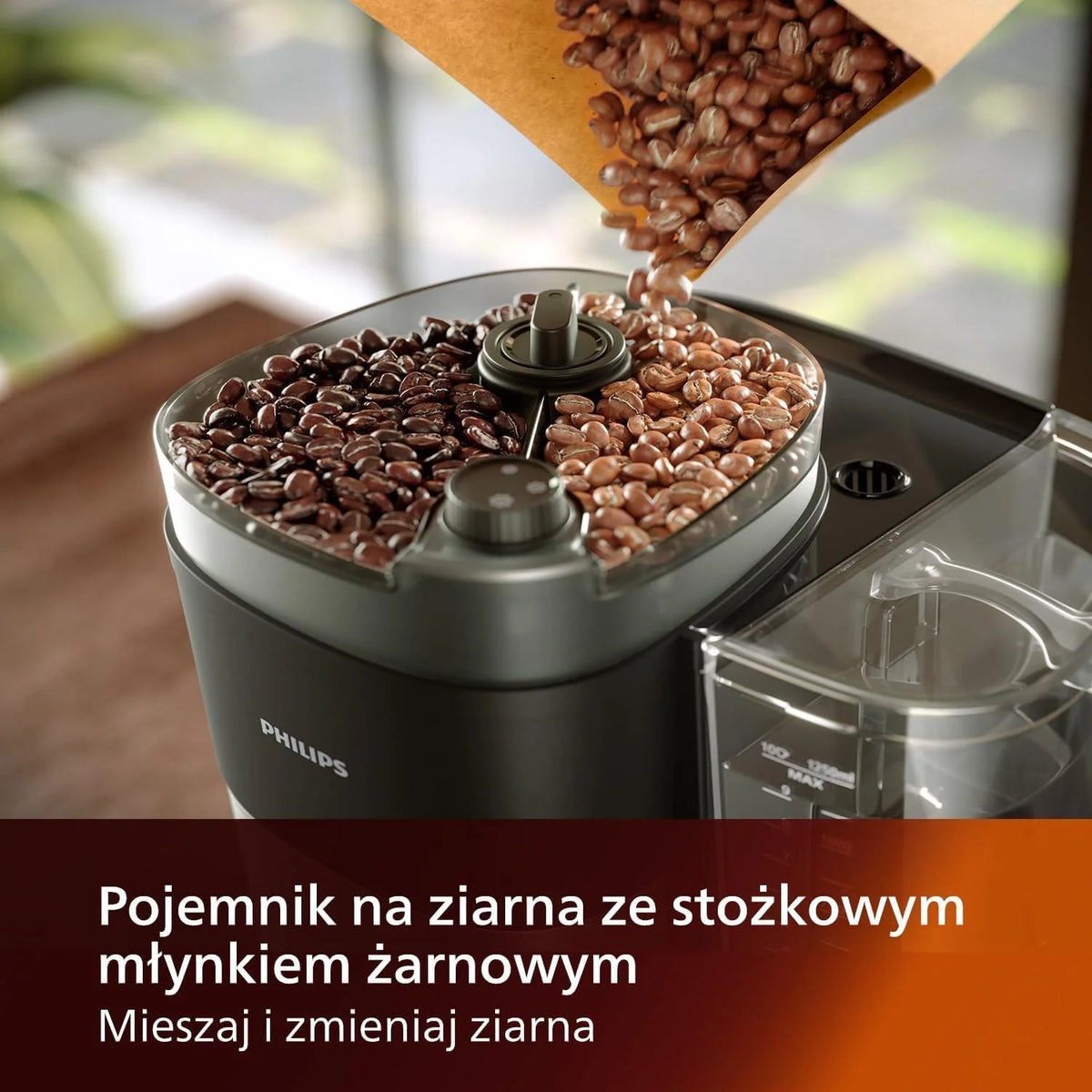 Philips Ekspres Przelewowy do Kawy z Wbudowanym Młynkiem, 1,25 l